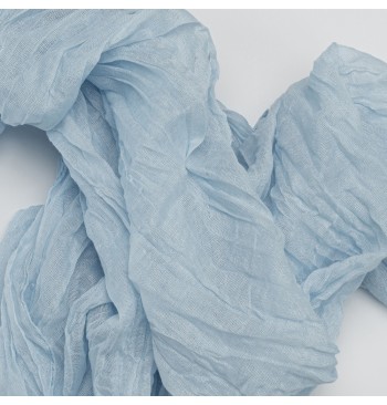 Chemin de table gaze de coton 90 x 300 cm bleu acier